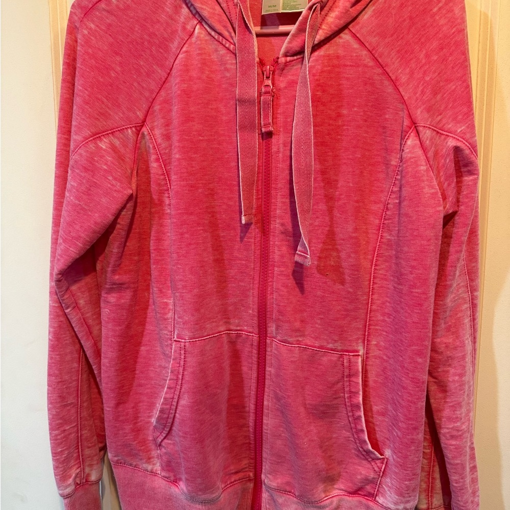 GreenTea Pink Zip-Up Hoodie